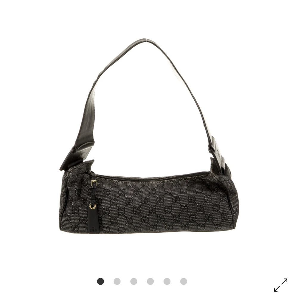 Authentic from 2000 Vintage Gucci Black GG Canvas Shoulder Bag monogram Tom Ford